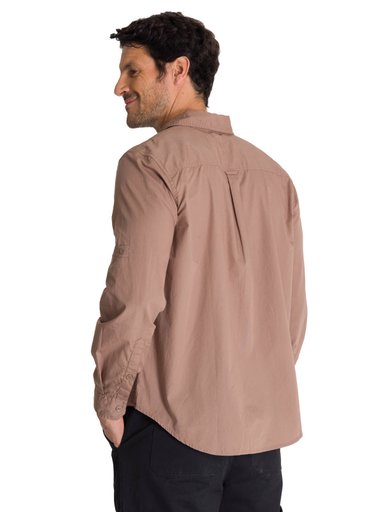 CAMISA MANGA LARGA HOMBRE CONVERTIBLE EN COLOR CAFE CAT - 4