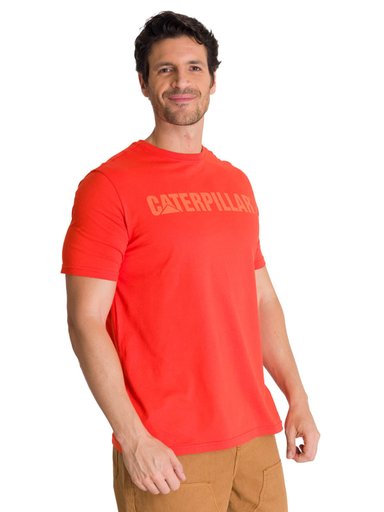 POLERA MANGA CORTA HOMBRE LOGO CATERPILLAR ROJO CAT - 2