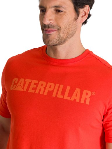 POLERA MANGA CORTA HOMBRE LOGO CATERPILLAR ROJO CAT - 5