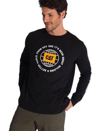 POLERA MANGA LARGA HOMBRE EVERYDAY WORKWEAR NEGRO CAT - 1