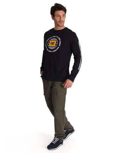 POLERA MANGA LARGA HOMBRE EVERYDAY WORKWEAR NEGRO CAT - 6