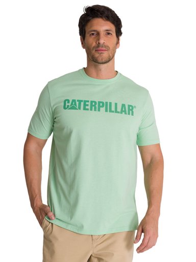 POLERA MANGA CORTA HOMBRE LOGO CATERPILLAR VERDE CAT - 1
