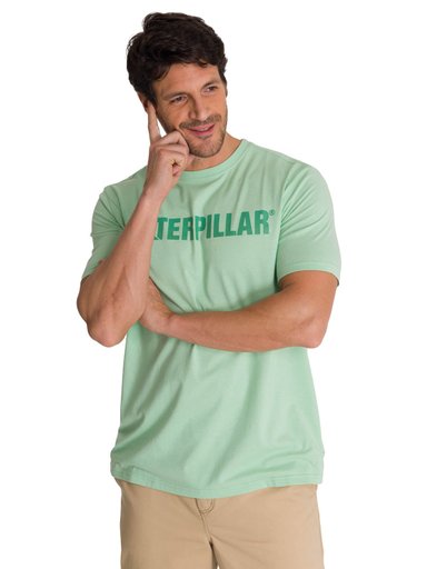 POLERA MANGA CORTA HOMBRE LOGO CATERPILLAR VERDE CAT - 2