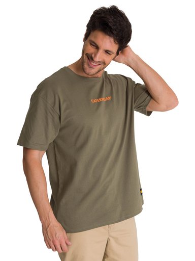 POLERA MANGA CORTA HOMBRE PREMIUN QUALITY OLIVA CAT - 2