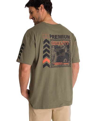 POLERA MANGA CORTA HOMBRE PREMIUN QUALITY OLIVA CAT - 4
