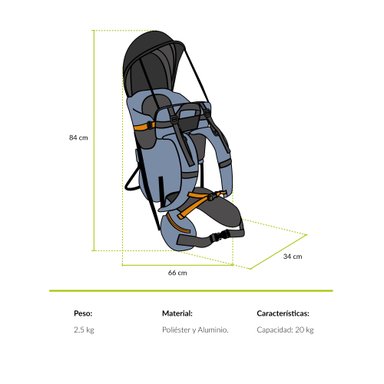 MOCHILA PORTABEBÉ LEONERA TREKKING / CAMPING ATAKAMA OUTDOOR - 2