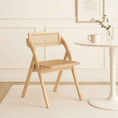SILLA AMBAR PLEGABLE DE MADERA RATTAN NATURAL - 2