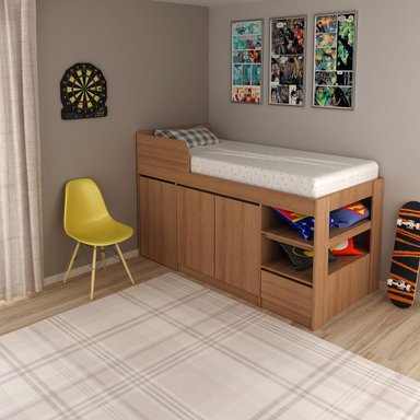 CAMA TECNOMOBILI CM8021.0001 1 PLAZA ALMENDRA CON ESCRITORIO - 3