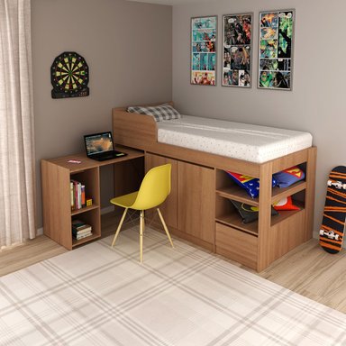 CAMA TECNOMOBILI CM8021.0001 1 PLAZA ALMENDRA CON ESCRITORIO - 4