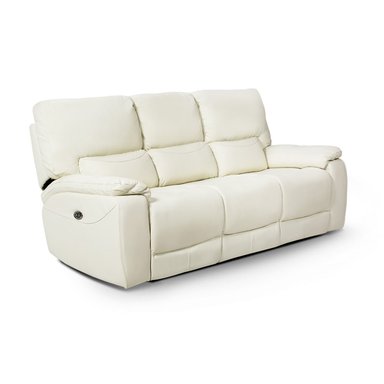ROSEN SOFA RECLINABLE POCH CUERO 3 CUERPOS BLANCO - 1