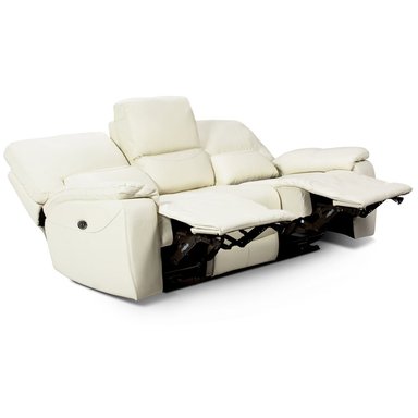 ROSEN SOFA RECLINABLE POCH CUERO 3 CUERPOS BLANCO - 3