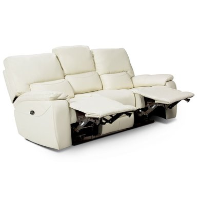 ROSEN SOFA RECLINABLE POCH CUERO 3 CUERPOS BLANCO - 4