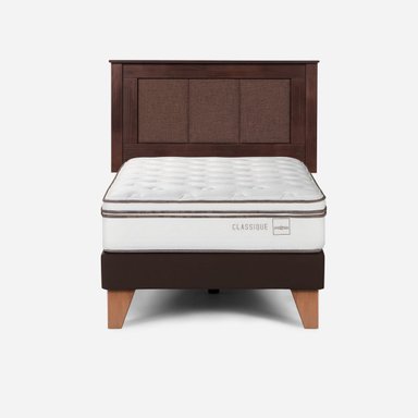 CAMA EUROPEA ROSEN CLASSIQUE+ 1.5 PLAZAS + RESPALDO RACHEL - 1