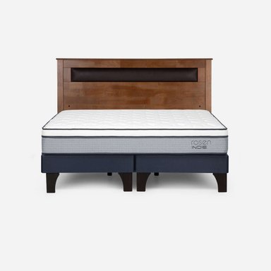 CAMA INDIE KING PATA MADERA BASE DIVIDIDA + RESPALDO FERRARA - 1