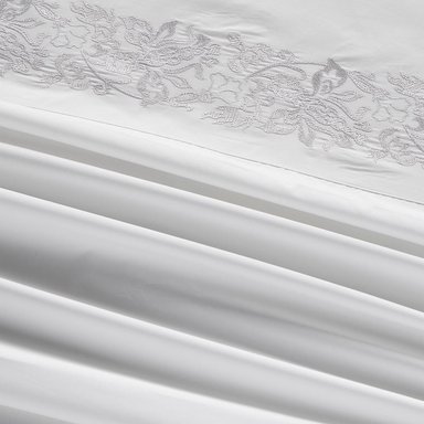 SÁBANAS ROSEN KING 300 HILOS ALGODÓN BLANCO BORDADA - 2
