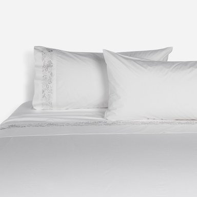 SÁBANAS ROSEN KING 300 HILOS ALGODÓN BLANCO BORDADA - 3