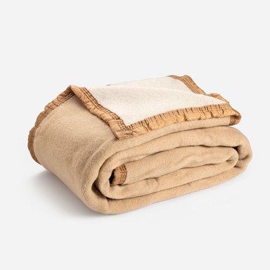 FRAZADA ROSEN 1.5 PLAZAS 210 X 160 CM LANA BEIGE - 1