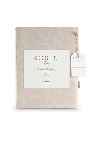 FUNDA PLUMON ROSEN LINO PURE LISO 2 PLAZAS NATURAL - 5