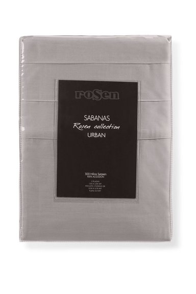 SABANA ROSEN 300 HILOS ALGODON LISA PLATA QUEEN - 6