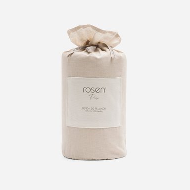 FUNDA PLUMÓN ROSEN ARENA LISO LINO-ALGODÓN PURE 1.5 PLAZAS - 5