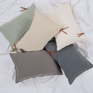 FUNDA DE COJIN AMBIENTE LINO-ALGODON 60 X 40 CM GRIS - 4