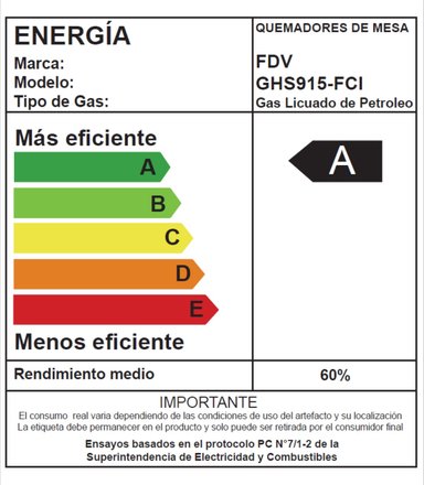 ENCIMERA A GAS LICUADO FDV 5 PLATOS SIGNATURE 90 - 9