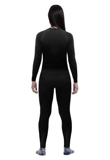 CONJUNTO MUJER HARDWORK PRIMERA CAPA HW PATAGONIA SPANDEX BLACK - 2