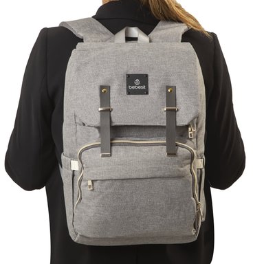 MOCHILA BEBESIT MATERNAL MUDADOR MELANGE GRIS - 4