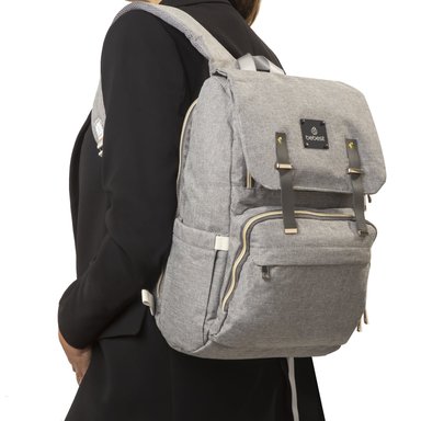 MOCHILA BEBESIT MATERNAL MUDADOR MELANGE GRIS - 5