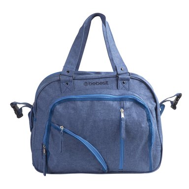 BOLSO BEBESIT MATERNAL MUDADOR PAÑALERA MELANGE AZUL - 2