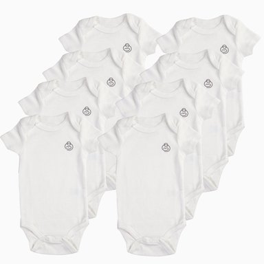 PACK 8 BODY ALGODON UNISEX BEBESIT BLANCO MANGA CORTA 3-6M - 1