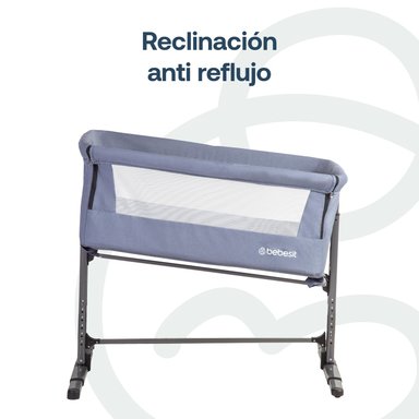 CUNA COLECHO BEBESIT ACERO AZUL CON MOSQUITERO MYSIDE LX - 5