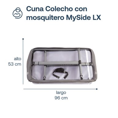 CUNA COLECHO BEBESIT ACERO AZUL CON MOSQUITERO MYSIDE LX - 8