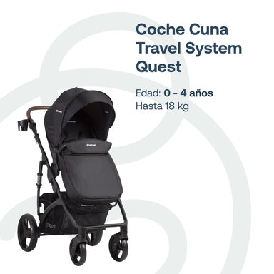 COCHE CUNA BEBESIT TRAVEL SYSTEM QUEST LX NEGRO - 2