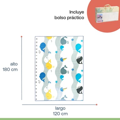 ALFOMBRA BEBESIT ANTIGOLPES PLEGABLE 180X120 OSO Y OCEANO MULTICOLOR - 8