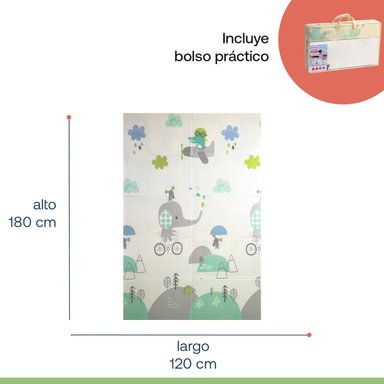 ALFOMBRA BEBESIT ANTIGOLPES PLEGABLE 180X120 CIUDAD ELEFANTE MULTICOLOR - 8