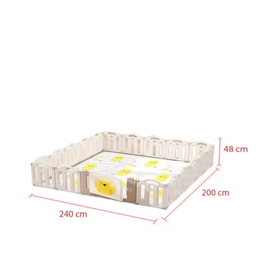 CORRAL BEBESIT JUEGOS DIDÁCTICO + ALFOMBRA ANTIGOLPES 200X240X48CM BEIGE - 2
