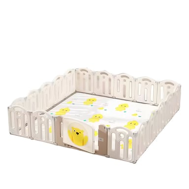 CORRAL BEBESIT JUEGOS DIDÁCTICO + ALFOMBRA ANTIGOLPES 160X160X48CM BEIGE - 1