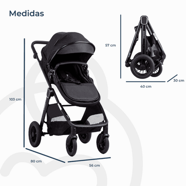 COCHE CUNA TRAVEL SYSTEM ISOFIX SUNSET PREMIUM NEGRO BEBESIT - 9