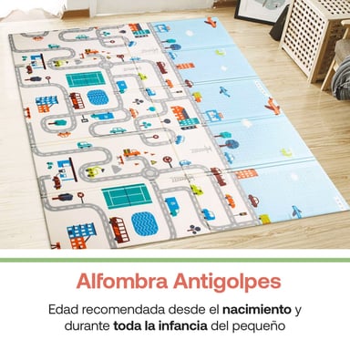ALFOMBRA ANTIGOLPES PLEGABLE 180X120 CIUDAD ELEFANTE BEBESIT - 3