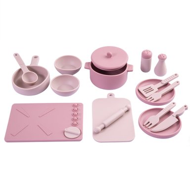 COCINA DE JUGUETE MONTESSORI SILICONA ROSADA - 1