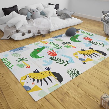 ALFOMBRA ANTIGOLPES PLEGABLE 180X120 AUTO Y JUNGLA BEBESIT - 7