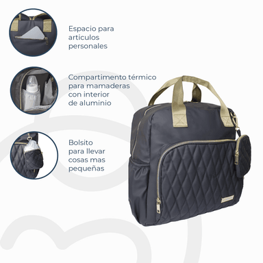 MOCHILA MATERNAL PREMIUM BLACK GOLD - 4