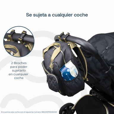 MOCHILA MATERNAL PREMIUM BLACK GOLD - 5