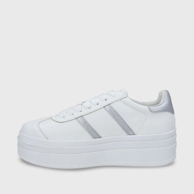 ZAPATILLA ROMA PLATAFORMA PLATEADA MUJER 53750 - 5