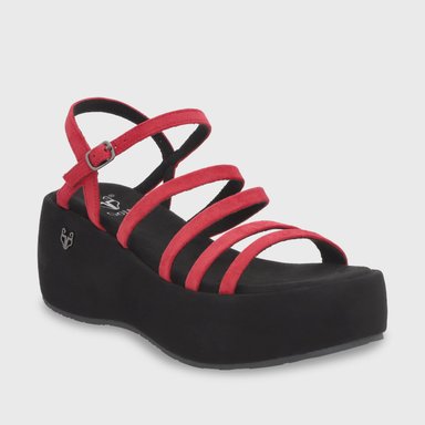 SANDALIA PLATAFORMA ROJA MUJER 45822 - 2