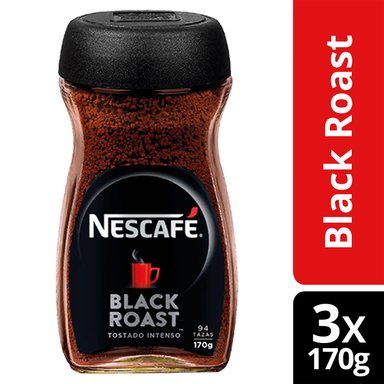CAFÉ NESCAFÉ BLACK ROAST 170G X3 FRASCOS - 1
