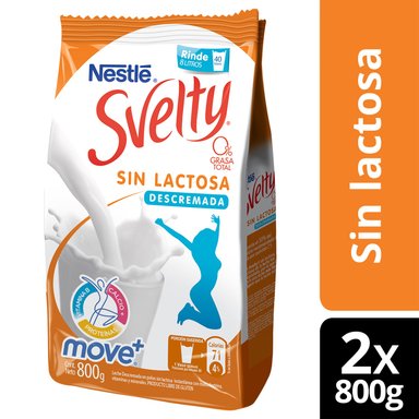 LECHE EN POLVO SVELTY MOVE+ DESCREMADA SIN LACTOSA 800G X2 BOLSAS - 1