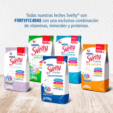 LECHE EN POLVO SVELTY MOVE+ DESCREMADA SIN LACTOSA 800G X2 BOLSAS - 3