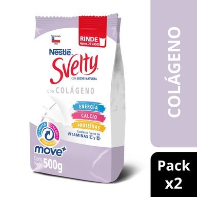 LECHE EN POLVO DESCREMADA NESTLÉ 500 GR 2 UN BOLSA SVELTY MOVE+ COLÁGENO SIN LACTOSA - 1